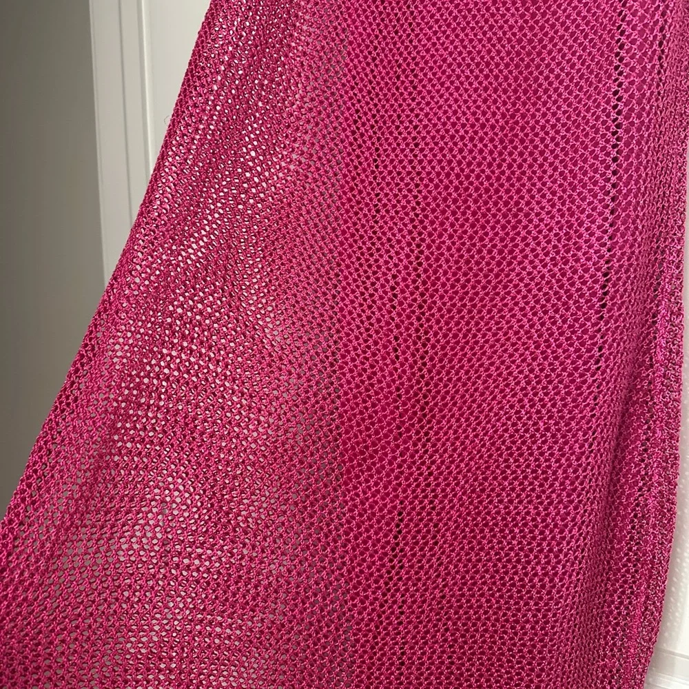 A New Day Women's mesh, sheer knit midi dress. Pink size medium - Picture 5 of 6